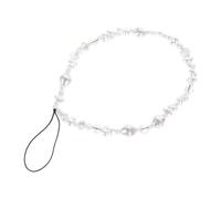 ABOOFAN Creative White Pearl Beaded Mobile Phone Chain DIY Hanging Strap Anti-Slip Decorative Accessory for Smartphones, Glass Beads Phone Charm Suitable for Daily Use and