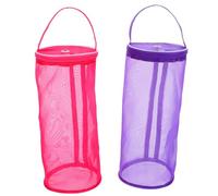 ABOOFAN Crochet Yarn Holder 2Pcs Round Mesh Bags with Drawstring Closure, Portable Storage Organizer for Yarn and Thread at Home