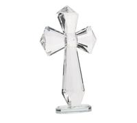 ABOOFAN Crystal Cross Standing Cross Statue Christian Ornaments Religious Decor for Easter Glass Sculpture Compact Portable Ornament