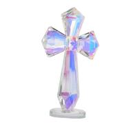 ABOOFAN Crystal Cross Statue Christian Religious Decor Ornaments for Home Holy Figurine Catholic Stand Blessing Symbol Glass Cross Sculpture Unique