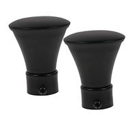 ABOOFAN Curtain Rod Finials Black Iron End Caps 28mm Diameter Decorative Pole Tips 2pcs for Window Curtain Rods Replacement Hardware