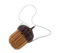 ABOOFAN Cute Pine Cone Shaped Mini Woven Crossbody Bag for Lightweight Photography Prop with Shoulder Strap Natural Faux Rattan Craft for Parties and Everyday Use
