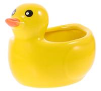 ABOOFAN Cute Succulent Pots Ceramic Flower Pots Small Duck Shaped Cactus Plant Container with Drainage Hole for Home Office Decoration