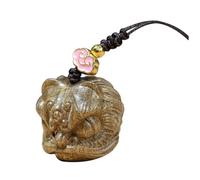 ABOOFAN Delicate Nanmu Lion Pendant Phone Hanging Decor Keychain Charm for Mobile Car Keys and Keyholders Unique Chinese Year Lucky Ornament for Animal Lovers