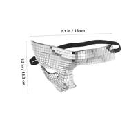 ABOOFAN Disco Mirrored Half Face Mask for Women and Men Lightweight Reflective Masquerade Ball Cover Comfortable Fit Halloween Party Accessory with Dazzling Silver Glitter Surface for Club