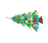 ABOOFAN DIY Felt Christmas Tree with Detachable Ornaments and String Lights Soft Friendly Felt Xmas Decor for Wall Door Hanging Decoration Interactive Unique