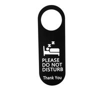 ABOOFAN Do Not Disturb Door Sign Double-sided Acrylic Door Hanger for Hotel Office Meeting Black Hanging with Clear Bold Text for Privacy and Service