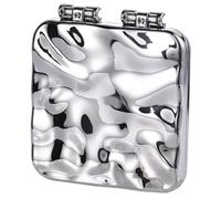 ABOOFAN Double-sided Portable Makeup Mirror Compact Folding Handheld Electroplated Pocket Mirror for Travel Lightweight Cosmetic for Women