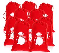 ABOOFAN Drawstring Gift Bags Cloth Material Red Velvet 10pcs and Jewelry Storage with Easy Open and Close Design, Classic Elegant Style for Christmas Wrapping for Wrapping for Guests