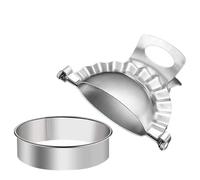 ABOOFAN Dumpling Maker Set Stainless Steel Dumpling Skin Mold with Dough Cutter Rings for Homemade Gyoza Wrappers and Pierogies Kitchen Tool 5 Inch