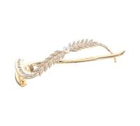 ABOOFAN Elegant Alloy Hair Claw Clip with Wheat Design and Pearl Accents, Easy to Use and Securely Holding Hairstyle, for Women’s Wedding Hair or Everyday Fashion Accessories