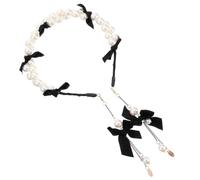 ABOOFAN Elegant Pearl Hair Band with Bow and Tassel, Comfortable and Convenient to Wear Polyester Headband for Women, for Wedding and Fashion Outfits