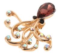 ABOOFAN Elegant Rhinestone Octopus Brooch Pin for Women with Zinc Alloy Material, Versatile Use and Eye-catching Design, for Evening Events and Parties, Luxury Costume Accessories Jewelry