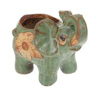 ABOOFAN Elephant Shaped Ceramic Succulent Pot Breathable Pot 4.72X4.53X2.76In Home Desktop Decoration Indoor Plant Holder