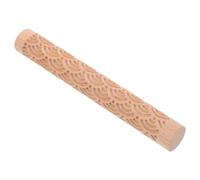 ABOOFAN Embossed Wooden Rolling Pin for Clay and Dough, Textured Pottery Roller Tool, Early Education Baking Tool for Boys and Girls’ DIY Craft and Pastry Making
