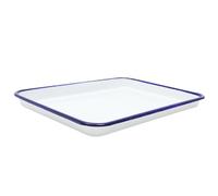 ABOOFAN Enamel Baking Roasting Pan 10.63X7.48 Inch Rectangular Oven Tray Heat-Resistant Enamelware Bake Pan for Pizza Bread Cake Cookies Serving Dish
