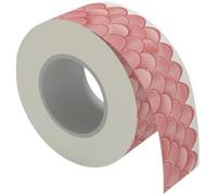 ABOOFAN Fish Scale Border Bulletin Board Decor, Mermaid Scale Shape Coated Paper Self-Adhesive Border Trim, Pink, Easy to Stick and Peel, for Doors and Walls, Autumn Classroom Decoration