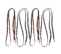 ABOOFAN Flat Decorative Shoelaces 2 Pairs Polyester Zebra and Tiger Patterns for Footwear in Sports and Casual Settings