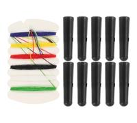 ABOOFAN Folding Umbrella Tail Beads Replacement Set with Needles and Colored Threads Durable Plastic Bone Covers for Repairing Broken Folding Umbrella Parts 10 Pieces