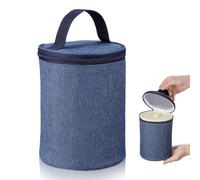 ABOOFAN Food Flask Insulated Bag with Handle, Double-Layer Insulated Soup Flask Carrier, Small Zippered Thermal Lunch Box Bags for Working, Camping, Hospital (12x12x16cm)