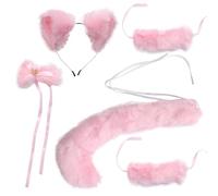 ABOOFAN Fox Ears and Tail Suit Cosplay Ears and Tail Costume Kit for Role Play Includes Hair Accessories Cosplay Supplies for Boys and Girls Party Style