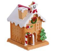 ABOOFAN Gingerbread House Cake Toer Christmas Cake House Toer Decor Led Resin Adornment for Xmas Party Decorations