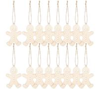 ABOOFAN Gingerbread Man Ornaments No Burrs and Not Easy to Deform 100pcs Wooden Hanging Decorations, Khaki Color and Window Hanging Decor for Christmas Party for DIY