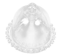 ABOOFAN Glass Mini Cake Display Tray with Dome Lid Clear Bakery Dessert Stand for Cupcakes Muffins Wedding Party Treats Dustproof Protective Showcase