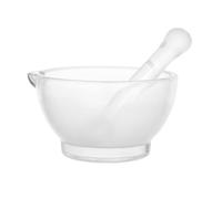ABOOFAN Glass Mortar and Pestle for Science Lab and Kitchen Portable Powder Grinder and Mixer for Spices Garlic Crusher Masher Pharmacy Medicine and Culinary Use