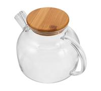 ABOOFAN Glass Teapot with Bamboo Lid 1000ml Stovetop Safe Tea Brewer Kettle Large Capacity for Home and Restaurant Use