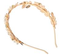 ABOOFAN Golden Alloy Leaf Headband Baroque Stylish Bridal Hair Accessory Comfortable Not Easy to Deform for Prom Graduation Women Bridesmaid