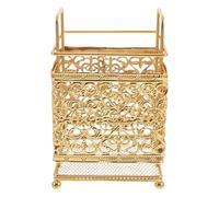 ABOOFAN Golden Metal Makeup Brush Organizer Stand with Sophisticated Organization and Efficient Space Management, Sturdy Cosmetic Display Case for Home and Professional Use