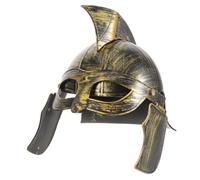 ABOOFAN Golden Roman Soldier Cosplay Helmet, Medieval Knight Costume Hat | Plastic Build, Lasting Shine, Lightweight Feel, Stable Secure Fit, Party and Masquerade Costume Events
