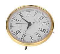 ABOOFAN Golden round Quartz Movement Clock Insert with Roman Numerals, Plastic Material, Stable and Secure Installation, for Office and Desk Table Clocks