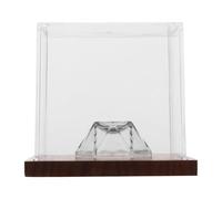 ABOOFAN Golf Ball Display Box with Wooden Base Acrylic Cube Holder for Single Sports Ball Storage and 360 Degree View for Display Area