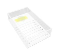 ABOOFAN Grafting Eyelash Box White Acrylic and Glass Eyelash Storage Plate with Lid Easy to Open and Close for Personal Use and Professional Beauty Salons