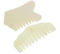 ABOOFAN Gua Sha Scraper Comb and Facial Reflexology to Promote Deep Massage Tool 2pcs Jade Hair Guasha Styling Tool for Face and Body Skin