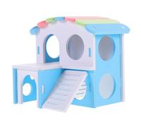 ABOOFAN Guinea Pig Villa Hideout Hamster House Stable Sturdy Pvc Double Layer Design for Private Space in Small Animals Cage Suitable for Hamsters and Small Pets