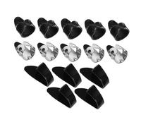 ABOOFAN Guitar Finger Picks with Black Celluloid Thumb Picks and Silver Perforated Steel Fingerpicks Comfortable Fit for Banjo Ukulele Bass and Acoustic Guitar Accessories for Musicians