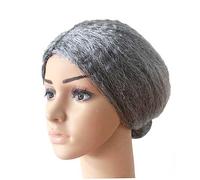 ABOOFAN Halloween Granny Wig Custom Set Aged Women Wig Santa Grandma and Old Lady Costumes