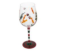 ABOOFAN Hand-Painted Crystal Christmas Wine Glasses with Stemmed Goblets Artistic Santa and Xmas Tree Design for Holiday Parties Weddings Year Eve Versatile for Red White and Sparkling