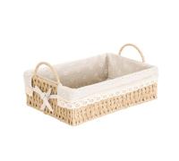 ABOOFAN Hand-woven Cloth Storage Basket with Lid and Handle, Practical Home Flower Holder in Modern Farmhouse Style for Organising Cupboard Or Kitchen Essentials, Assorted Colour