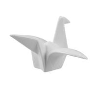 ABOOFAN Handmade White Ceramic Origami Crane Figurine Charming Artistic Decor for Living Room Bedroom Office Desktop Compact Accent