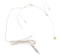 ABOOFAN Headset Microphone Wired Vocal Condenser Mic for Voice Amplifier Lightweight Headworn Mic for Singing Teaching Lectures Beige Nut Design with Flexible Boom Comfortable Stable Fit
