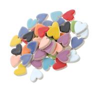 ABOOFAN Heart Shaped Ceramic Tiles DIY Craft Kits for Home Decoration Small Mixed Color Mosaic for Backsplash Accent Walls and Artistic Projects