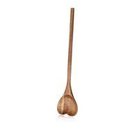 ABOOFAN Heart Shaped Wooden Dessert Spoon with Long Handle for Mixing Stirring and Serving Honey Tea and Desserts Polished Multi Function Kitchen Utensil for Boy Girl and Everyday Use