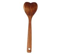 ABOOFAN Heart Shaped Wooden Spoon 11.81 Inch Long Handle Cooking Ladle Multi-Function Kitchen Utensil for Stirring Serving Reusable Tableware