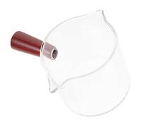ABOOFAN Heat-Resistant Glass Espresso Milk Measuring Cup with Wooden Handle, 150ml Capacity Multi-Functional Cup for Household Coffee and Syrup Serving