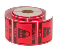 ABOOFAN Heavy Caution Stickers for Shipping 80x80mm Red 500pcs Roll - Team Lift Heavy Package Labels for Moving Boxes and Transport Handling