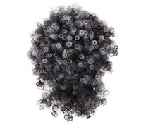 ABOOFAN High Puff Curly Synthetic Ponytail Wig with Bangs, Voluminous Small Curl Afro Hair Bun for Women Cosplay Party Grey Drawstring Hairpiece